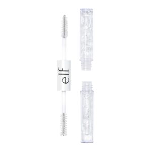 e.l.f. Clear Brow & Lash Mascara, Dual-Sided Brushable Clear Gel For Groomed Brows & Eyelashes, Long-Wear Conditioning Formula, Vegan & Cruelty-Free